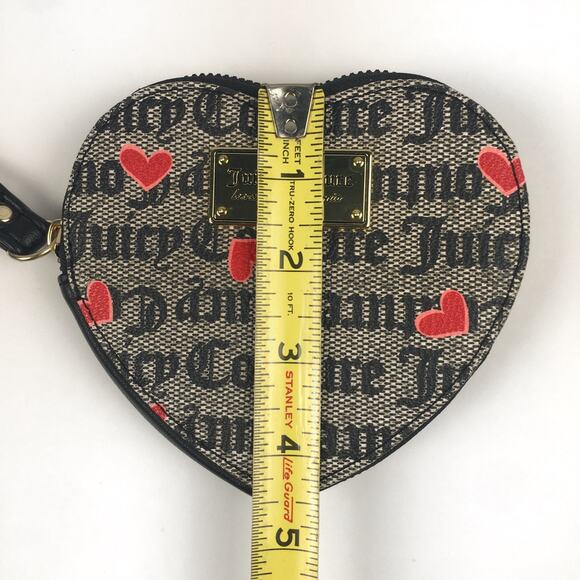 Juicy Couture Heart Shaped Monogram Zip Wristlet Wallet Accessories Accessory - Picture 12 of 15
